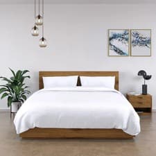 Image of Panda 100% Bamboo White Duvet Cover Set - Single to Super King, 320TC