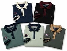 Image of Tommy Hilfiger Men’s Short Sleeve Polo Shirt Tipped Collar Cotton Casual
