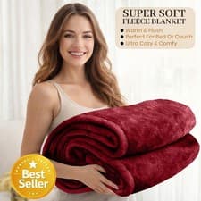 Image of Large Faux Fur Warm Fleece Throw Over Soft Sofa Bed Mink Blanket Double & King