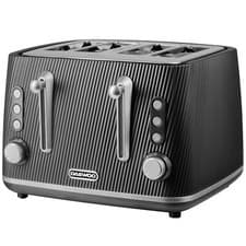 Image of Daewoo Cascade 4 Slice Toaster Black Ribbed Texture Design SDA2779GE