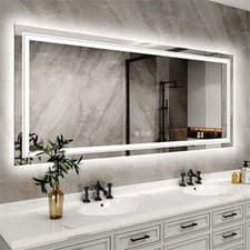 Image of Oversized Bathroom Mirror LED Lighted Wall Mirror with Demister Exclusive Design