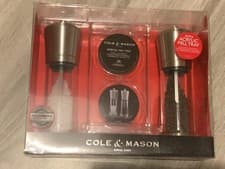 Image of Cole & Mason Sandown Precision+ Salt Pepper Mills With Tray 180mm Tall Brand New