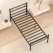 Image of 3ft Single Bed Frame Mattress Foundation Metal Iron Bed with Under-bed Storage