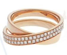 Image of Diamond Crossover / Shaped Wedding Ring 0.30ct F VS Brilliant Cut 18ct Rose Gold