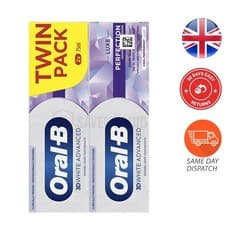 Image of 2x Oral-B 3D White Luxe Perfection Toothpaste 75ml Advanced Whitening