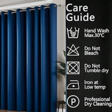 Image of Thermal Blackout Curtains Thick Eyelet Ring Top Curtain Panel Ready Made Pair