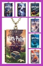 Image of Harry Potter Book Series 2015 Illustrated Cover Pendant Necklace Free Gift Bag
