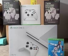 Image of Microsoft Xbox One S 1TB With Extra Controller and 2 Venom Twin Charging Docks