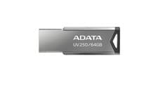 Image of ADATA UV250 AUV250-64G-RBK USB Flash Drive (64GB USB 2.0 Colour Silver) /T2UK