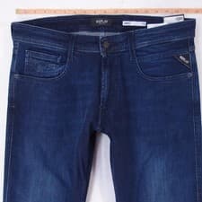 Image of NEW Mens Replay M914 ANBASS Stretch Slim Tapered Blue Jeans W34 W33 L32 BNWT