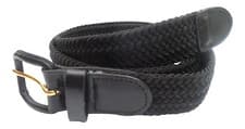 Image of STREEZE Mens Elasticated Fabric Woven Braided Stretch Belt 30mm Leather Buckle