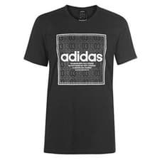 Image of Adidas Logo Box Linear T-Shirt Top Mens Black Size 2XL