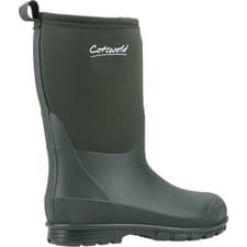 Image of Cotswold Hilly Neoprene Kids Wellington Boot Green  Pull On Loop, Lightweight s