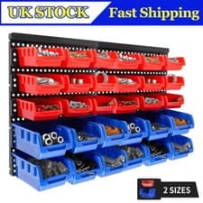 Image of 30PCS WALL MOUNTED GARAGE STORAGE BIN WORKSHOP ORGANISER RACK DIY TOOL BOXES NEW