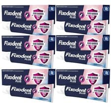 Image of Fixodent Plus Food Barrier Denture Adhesive Fresh Flavour  6 x 40g