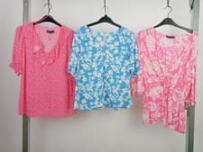 Image of M&S Women's Heart Frill/Blue Floral/Pink Knot Front Top 3xPcs Size 10 NWOTF2
