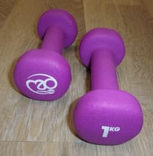 Image of New Pair Set Neoprene Ladies Purple Dumbbells Hand Weights Training Gym Fitness