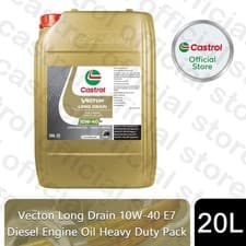 Image of Castrol Vecton Long Drain 10W-40 E7 Diesel Engine Oil Heavy Duty Pack, 20L