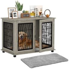 Image of PawHut Dog Crate Furniture, End Table for Large Dogs w/ Cushion
