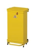 Image of 70Ltr Fire Retardant Clinical Waste Pedal Bin - Silent closing - All yellow