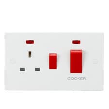 Image of 45A DP Cooker Switch and 13A Socket with Neons