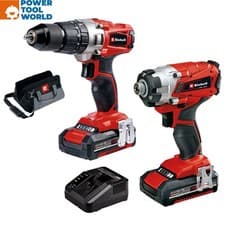 Image of Einhell Power X-Change 18v Cordless Drill & Impact Driver Twin Pack Tool Kit ...