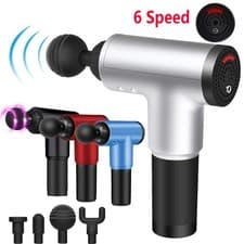 Image of 4 Head Massage Gun Deep Tissue Muscle Therapy Percussion Message Relax Back Neck