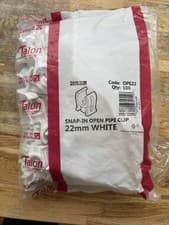 Image of Talon Snap In Open Pipe Clip 22mm White