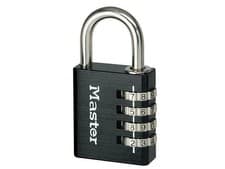 Image of Master Lock Black Finish 40Mm 4-Digit Combination Padlock MLK7640BLK