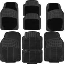 Image of 4PCS HEAVY DUTY UNIVERSAL BLACK RUBBER CAR MAT SET NON SLIP VAN MATS