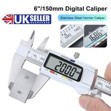 Image of METAL 6 INCH DIGITAL VERNIER CALIPER 150MM STAINLESS STEEL MICROMETER ELECTRONIC