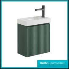 Image of Compact Bathroom Vanity Unit & Basin Sink Cloakroom 400mm Wall Hung