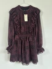 Image of TED BAKER PLAYSUIT LILEI Black purple floral NEW 8 12 14 £175 BNWT