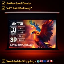 Image of Projector Screen 120-250" Drop Down Long Throw Gain 1.8 ALR - Phoenix Screens