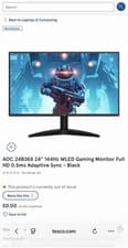 Image of AOC 24B36X 24" 144Hz WLED Gaming Monitor Full HD 0.5ms Adaptive Sync - Black