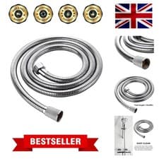 Image of 1.5M Bore Shower Hose, 20Mm Bore Anti-Kink Stainless Steel Shower Hose, Leakproo
