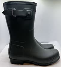 Image of Hunter Original Short Wellington Boots Dark Olive Green Men’s Size 11 Boots