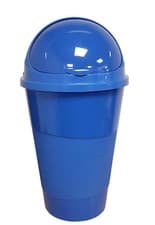 Image of New 50 Litre Bullet Bin Rubbish Waste Litter Bins Kitchen Dustbin Flap Lid Blue
