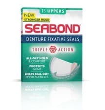 Image of Seabond Gum Denture Fixative Seals Original Uppers  Lowers - Triple Action