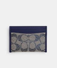 Image of COACH Essential Card Case Crystal Signature Jacquard B4/CK CCD08 Wallet New