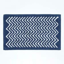 Image of Cotton Chevron Pattern Bath Mat with Non Slip Latex Backing 50 x 80 cm