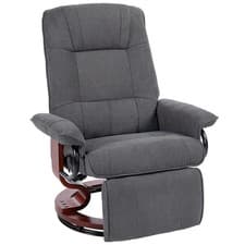 Image of HOMCOM Manual Recliner Swivel Reclining Chair with Footrest Armrests Grey