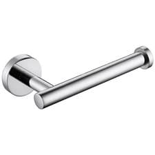 Image of Wall Mounted Toilet Roll Holder Chrome Tissue Paper Stand Bathroom Round