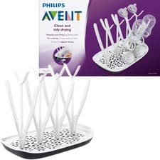 Image of Philips Avent White Drying Rack with Detachable Drip Tray for Bottles