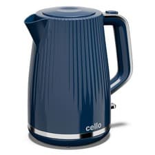 Image of Cello 3kw 1.7 Litre Rapid Boil  Cordless Jug Kettle Textured Blue and Chrome
