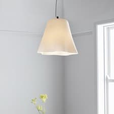 Image of GoodHome Anser White Pendant Ceiling Light Fitting Lamp 310mm Shade E27 Bulb