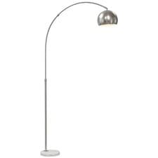 Image of HOMCOM Arc Floor Lamp for Living Room, Free Standing Tall Lamp, Silver Tone