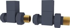 Image of UK Radiators Manual Radiator Valves Square Angled Straight 1/2"x15mm *TwinPack*