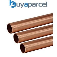 Image of Copper Tube 22mm 3 x 1m Length BS EN1057 R250 British Copper Pipe 3000mm 300cm