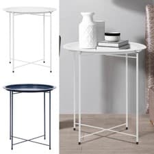 Image of Butlers Tray Table Top Side Table Foldable Living Room White Grey